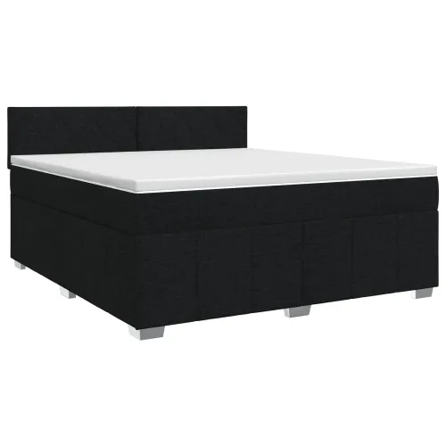 Boxspring krevet s madracem Crna 180 x 200 cm Tkanina - Crna 180 x 200 cm Dizajn s rombovima Cijena