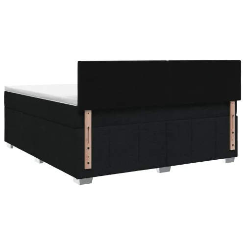 Boxspring krevet s madracem Crna 180 x 200 cm Tkanina - Crna 180 x 200 cm Dizajn s rombovima Cijena