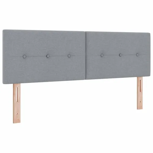 Boxspring krevet s madracem Svjetlosiva 140 x 190 cm Tkanina - Svjetlosiva 140 x 190 cm Prošiveno gumbima Cijena