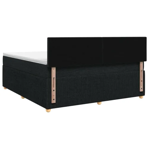 Boxspring krevet s madracem Crna 180 x 200 cm Tkanina - Crna 180 x 200 cm Dizajn s rombovima Cijena