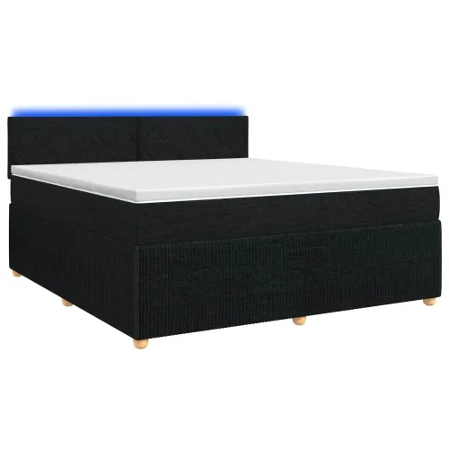 Boxspring krevet s madracem Crna 180 x 200 cm Tkanina - Crna 180 x 200 cm Dizajn s rombovima Cijena