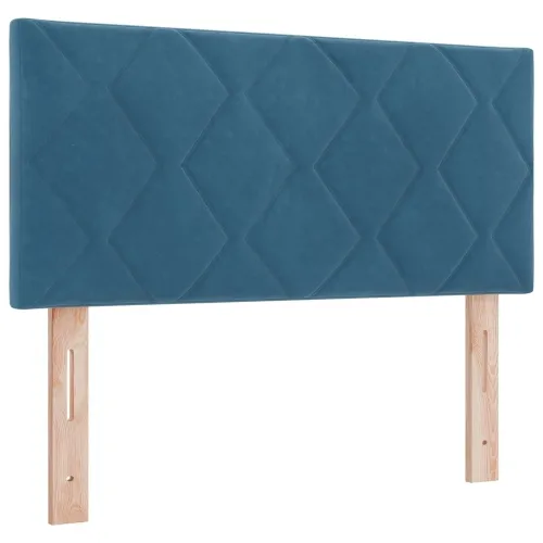Boxspring krevet s madracem Plava 90 x 190 cm Baršun - Plava 90 x 190 cm Dizajn s rombovima Cijena