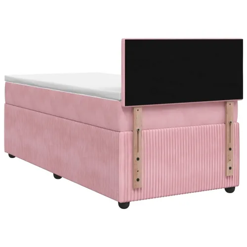 Boxspring krevet s madracem Ružičasta 90 x 200 cm Baršun - Ružičasta 90 x 200 cm Kristal s dugmadima Cijena