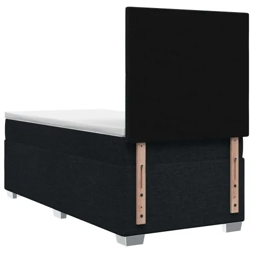 Boxspring krevet s madracem Crna 90 x 200 cm Tkanina - Crna 90 x 200 cm Dizajn s rombovima Cijena