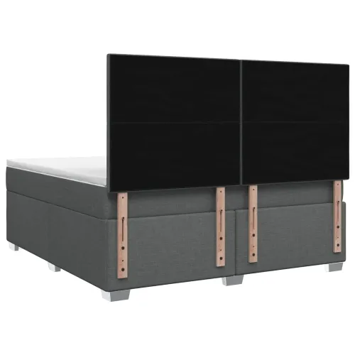 Boxspring krevet s madracem Tamnosiva 140 x 190 cm Tkanina - Tamnosiva 140 x 190 cm Dizajn s rombovima Cijena