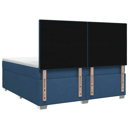Boxspring krevet s madracem Plava 180 x 200 cm Tkanina - Plava 180 x 200 cm Dizajn s rombovima Cijena