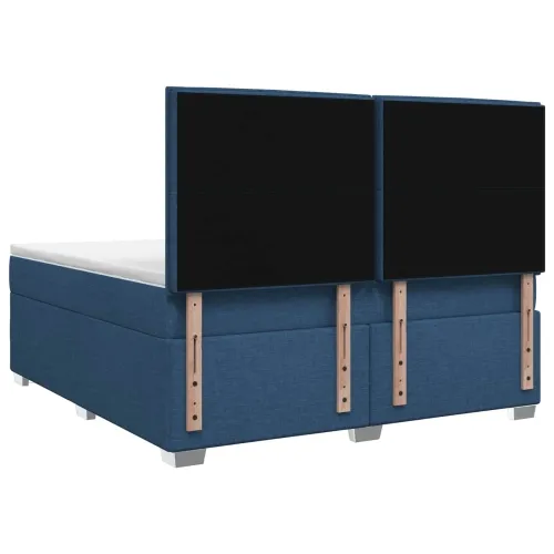 Boxspring krevet s madracem Plava 180 x 200 cm Tkanina - Plava 180 x 200 cm Dizajn s rombovima Cijena