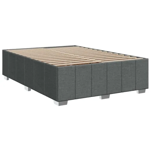 LED okvir za krevet s madracem Tamnosiva 140 x 190 cm Tkanina - Tamnosiva 140 x 190 cm Dizajn s rombovima Cijena