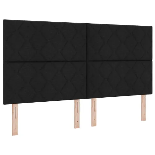 LED okvir za krevet s madracem Crna 180 x 200 cm Tkanina - Crna 180 x 200 cm Dizajn s rombovima Cijena