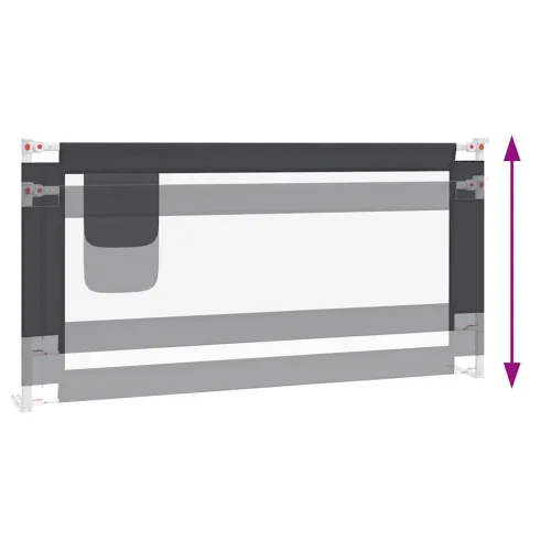 Sigurnosna ograda za dječji krevet tamnosiva 180x25 cm tkanina - OUTLET - NEPREUZETO Cijena