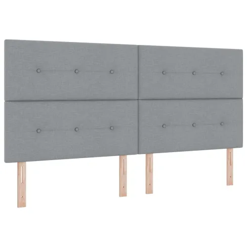 Krevet od pjene s madracem i LED-om Svjetlosiva 200 x 200 cm - Svjetlosiva 200 x 200 cm Prošiveno gumbima Cijena