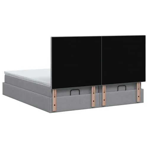 Krevet od pjene s madracem i LED-om Svjetlosiva 200 x 200 cm - Svjetlosiva 200 x 200 cm Prošiveno gumbima Cijena
