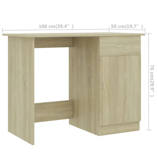 Radni stol boja hrasta sonome 100x50x76 cm - OUTLET - NEPREUZETO Cijena