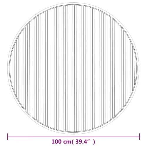 Okrugli tepih crni 100 cm bambus - Crna 100 cm Cijena