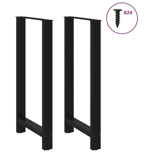 Noge za barski stol Crne 2 kom 60 x (110-111) cm Čelične - Crna 60 x (110-111) cm Cijena