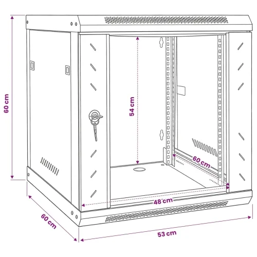 Mrežni ormar s pohranom Crna 53 x 60 x 60 cm Čelik - Crna 530 x 600 x 600 mm Cijena