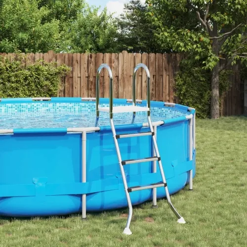 Ljestve za bazen iznad tla 100 cm 3-Step Nehrđajući čelik 304 - 3 stepenice Cijena
