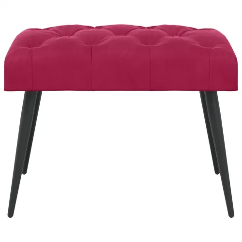 Klupa s gumbastim tkanjem Vinska crvena 60 x 40 x 45 cm Baršun - boja crnog vina 60 x 40 x 45 cm Cijena