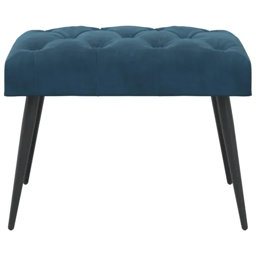 Klupa s gumbastim tkanjem Plava 60 x 40 x 45 cm Baršun - Plava 60 x 40 x 45 cm Cijena