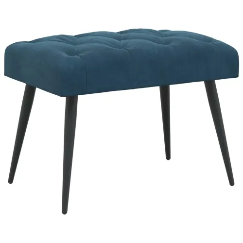 Klupa s gumbastim tkanjem Plava 60 x 40 x 45 cm Baršun - Plava 60 x 40 x 45 cm Cijena