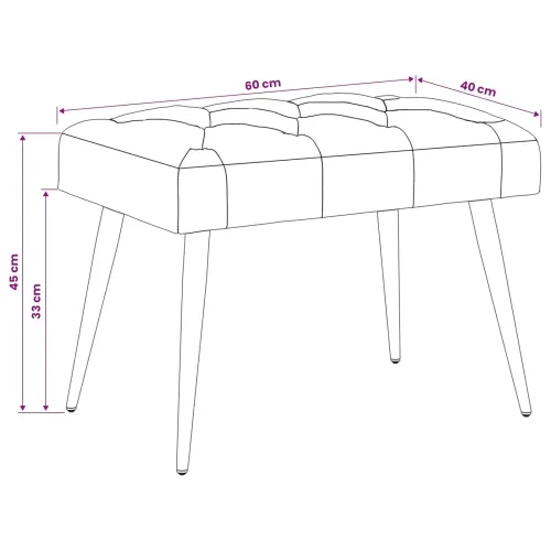 Klupa s gumbastim tkanjem Tirkizna 60 x 40 x 45 cm Baršun - Tirkizna 60 x 40 x 45 cm Cijena