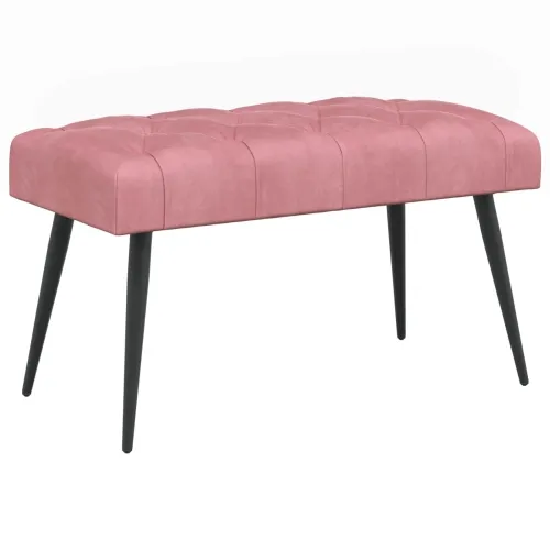Klupa s gumbastim tkanjem Ružičasta 80 x 40 x 46 cm Baršun - Ružičasta 80 x 40 x 46 cm Cijena