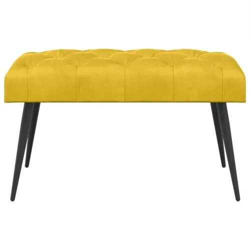 Klupa s gumbastim tkanjem Žuta 80 x 40 x 46 cm Baršun - Žuta 80 x 40 x 46 cm Cijena