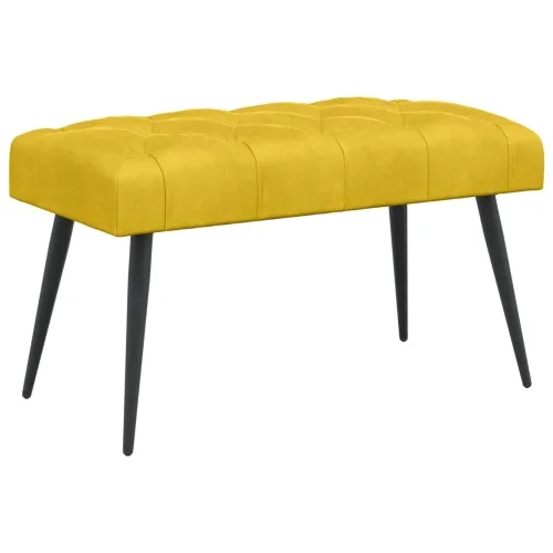 Klupa s gumbastim tkanjem Žuta 80 x 40 x 46 cm Baršun - Žuta 80 x 40 x 46 cm Cijena