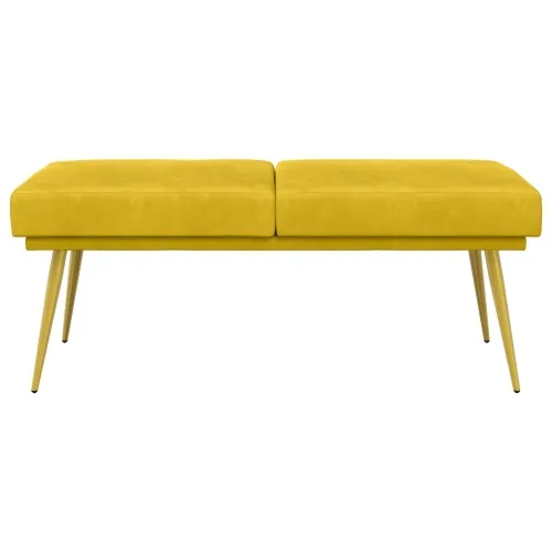 Klupa s dvostrukim slojem Žuta 120 x 45 x 46 cm Baršun - Žuta Cijena