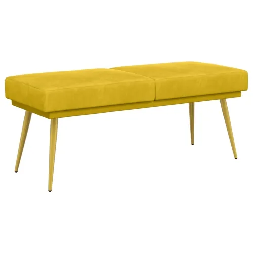 Klupa s dvostrukim slojem Žuta 120 x 45 x 46 cm Baršun - Žuta Cijena