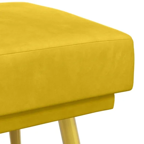 Klupa s dvostrukim slojem Žuta 120 x 45 x 46 cm Baršun - Žuta Cijena