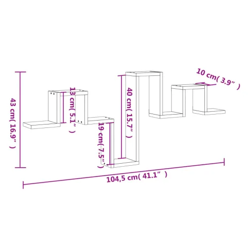 Zidna polica bijela 104,5 x 10 x 43 cm od konstruiranog drva - OUTLET - NEPREUZETO Cijena