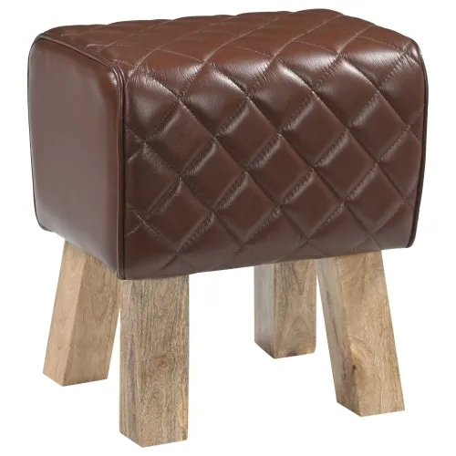 klupa 40 x 30 x 45 cm Prava koža Smeđa dijamantna - Smeđa dijamantna Cijena