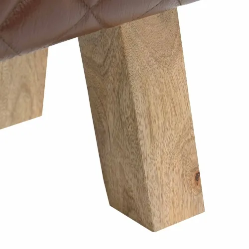 klupa 60 x 30 x 45 cm Prava koža Smeđa dijamantna - Smeđa dijamantna Cijena