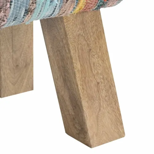 klupa 60 x 30 x 45 cm Prava koža Šareni - Šareni Cijena
