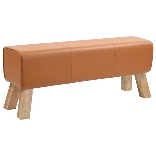 klupa 110 x 30 x 45 cm Prava koža Smeđa - Smeđa Cijena