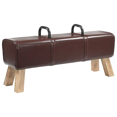 klupa Tamno smeđa 110 x 30 x 45 cm Prava koža - Tamno smeđa Cijena