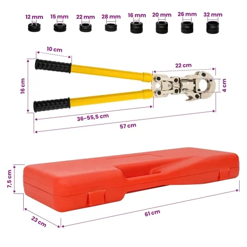 Hidraulični alat za stezanje cijevi 2 kom. - Hidraulične kliješta s TH/V adapterima Cijena