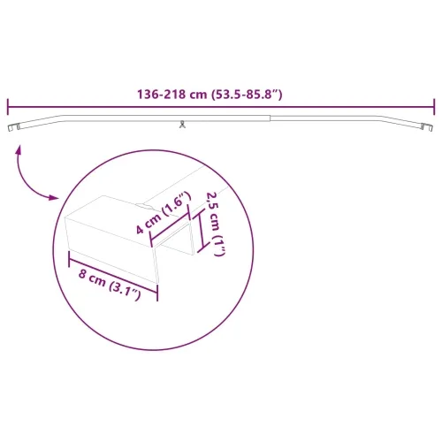 Kuka za platna za prikolice Srebrna 136-218 cm - 136-218 cm 1 Cijena