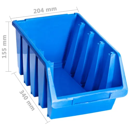 Složive kutije za pohranu 14 kom plave plastične - 204 x 340 x 155 mm 14 1 Cijena