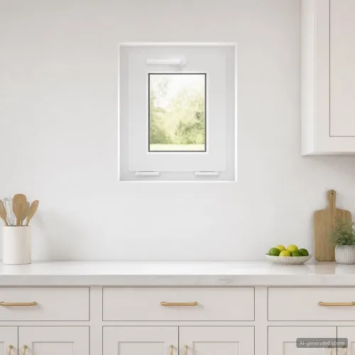 Unutarnja boja prozora u podrumu bijela RISOR 40 x 45 cm - Bijela 40 x 45 cm s dvostrukim staklenjem Cijena