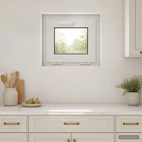 Unutarnja boja prozora u podrumu bijela RISOR 50 x 45 cm - Bijela 50 x 45 cm s dvostrukim staklenjem Cijena