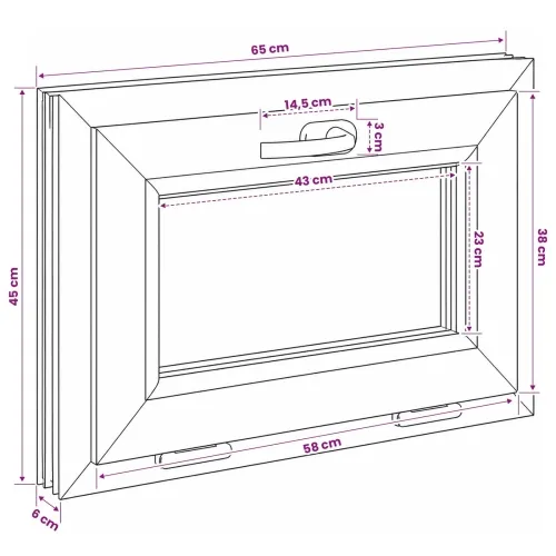 Unutarnja boja prozora u podrumu bijela RISOR 65 x 45 cm - Bijela 65 x 45 cm s dvostrukim staklenjem Cijena