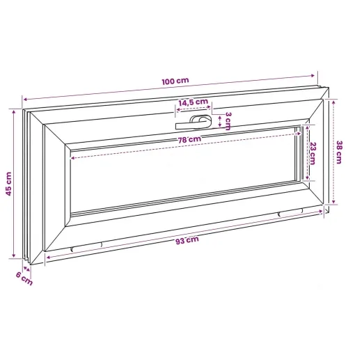 Unutarnja boja prozora u podrumu bijela RISOR 100 x 45 cm - Bijela 100 x 45 cm s dvostrukim staklenjem Cijena