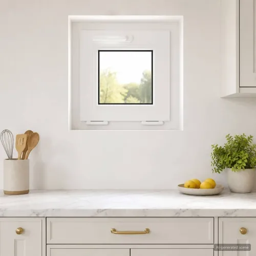 Unutarnja boja prozora u podrumu bijela RISOR 40 x 40 cm - Bijela 40 x 40 cm s trostrukim staklenjem Cijena