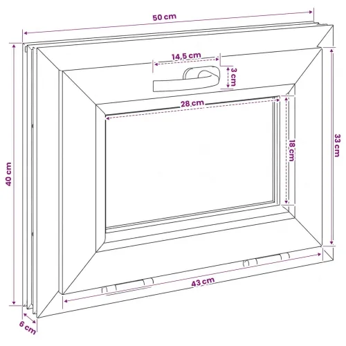 Unutarnja boja prozora u podrumu bijela RISOR 50 x 40 cm - Bijela 50 x 40 cm s trostrukim staklenjem Cijena