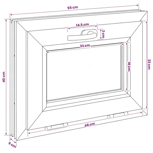 Unutarnja boja prozora u podrumu bijela RISOR 55 x 40 cm - Bijela 55 x 40 cm s trostrukim staklenjem Cijena