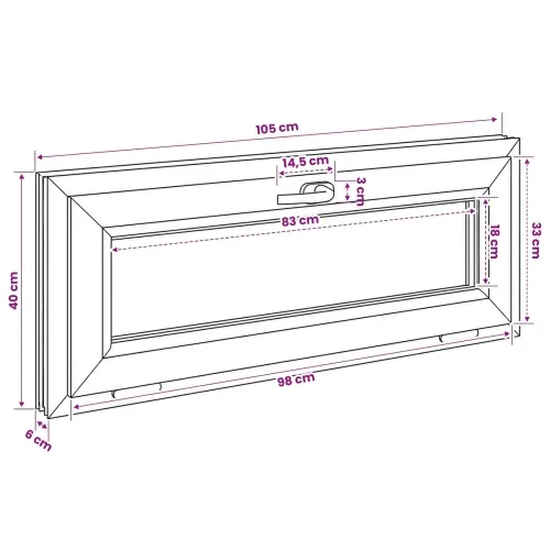 Unutarnja boja prozora u podrumu bijela RISOR 105 x 40 cm - Bijela 105 x 40 cm s trostrukim staklenjem Cijena