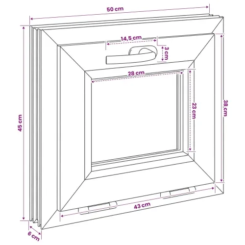 Unutarnja boja prozora u podrumu bijela RISOR 50 x 45 cm - Bijela 50 x 45 cm s trostrukim staklenjem Cijena