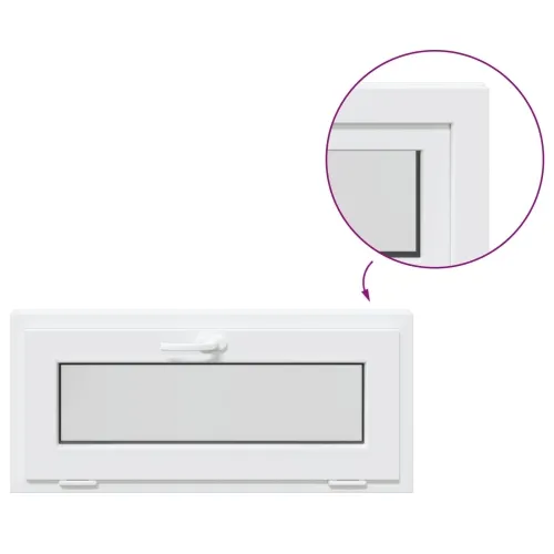 Unutarnja boja prozora u podrumu bijela RISOR 90 x 45 cm - Bijela 90 x 45 cm s trostrukim staklenjem Cijena